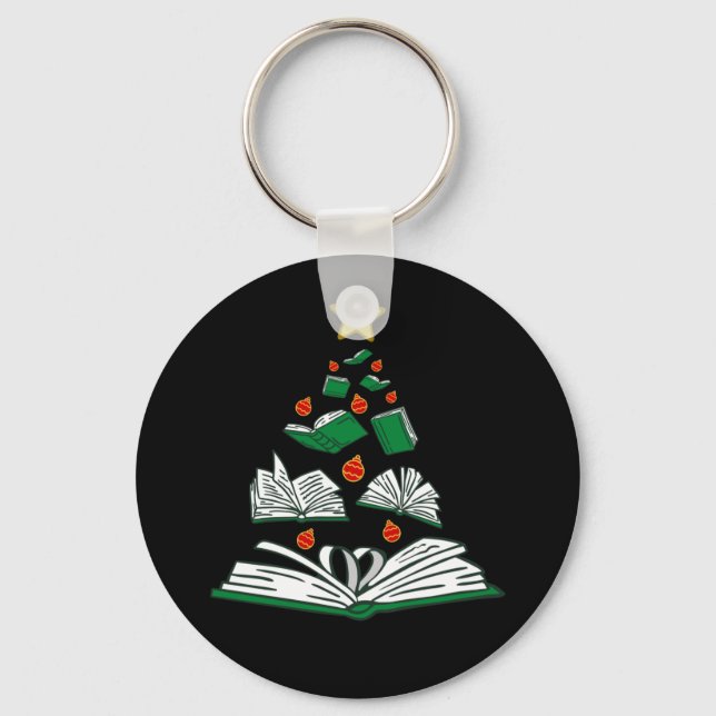 Bookish Christmas Tree III Key Ring (Front)