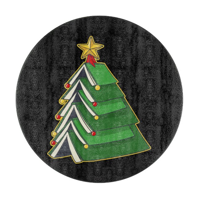 Bookish Christmas Tree IV Cutting Board (Front)