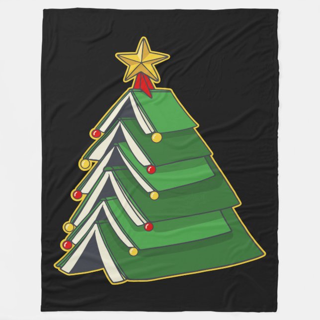 Bookish Christmas Tree IV Fleece Blanket (Front)