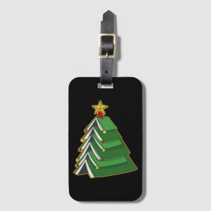 Bookish Christmas Tree IV Luggage Tag