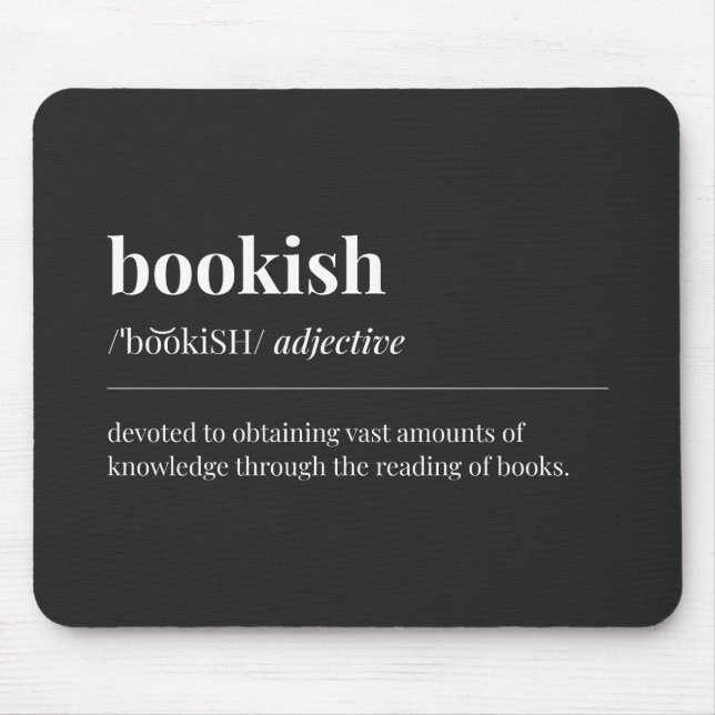 Bookish Definition Black Mouse Pad (Front)