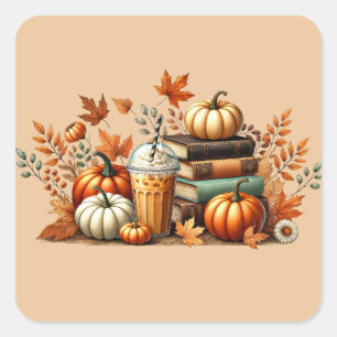 Bookish Fall Square Sticker