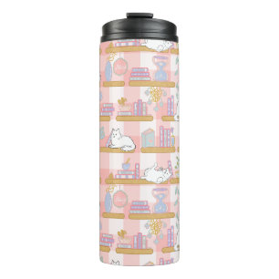 Bookish Girly Pink Cute Cat Name Ther Thermal Tumb Tumbler