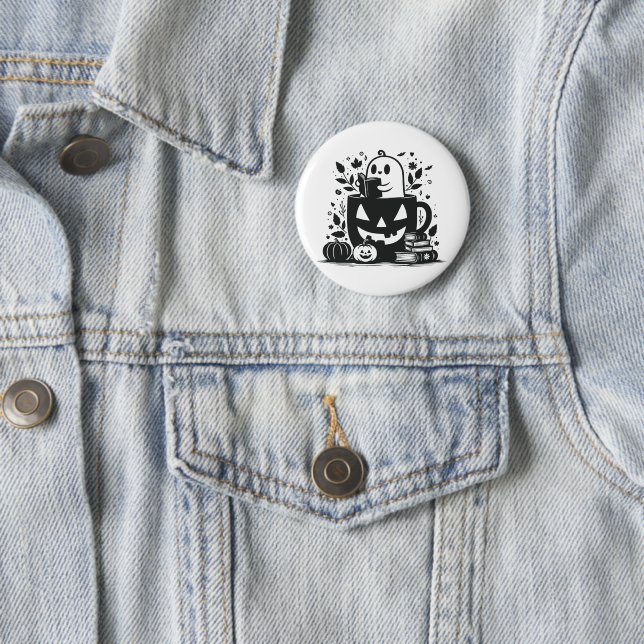 Bookish Halloween 6 Cm Round Badge (In Situ)