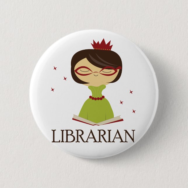 Bookish Librarian Library Gift 6 Cm Round Badge (Front)
