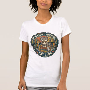 Bookish Library Cat POD Vector Art - Bookish Libra T-Shirt