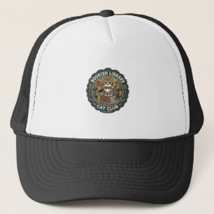Bookish Library Cat POD Vector Art - Bookish Libra Trucker Hat