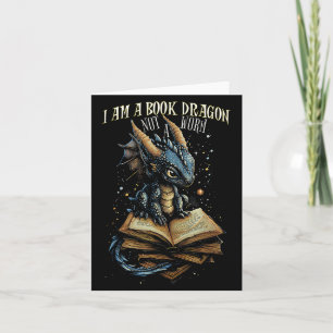 Bookish Quote I Am A Book Dragon Not A Worm Readin Card
