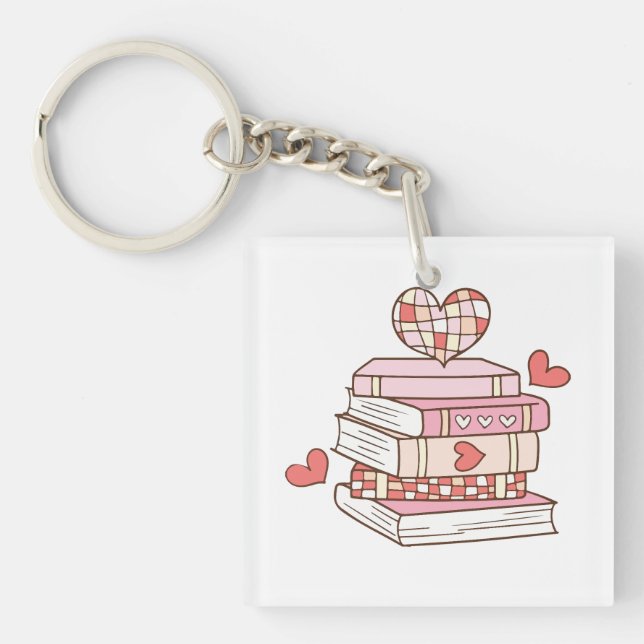 Bookish vibes  key ring (Front)