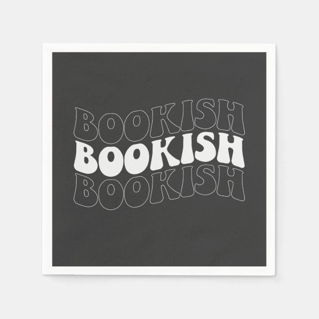 BOOKISH wavy retro Napkin (Front)
