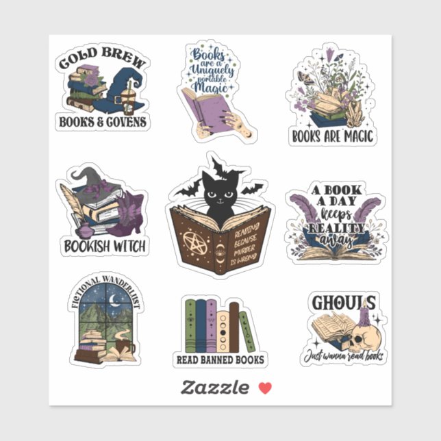 Bookish Witch Stickers pack (Sheet)