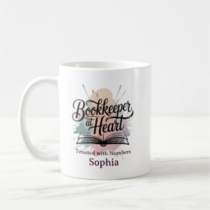 Bookkeeper at Heart Personalized Coffee Mug