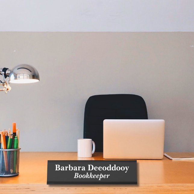 Bookkeeper Black Desk Name Plate (Creator Uploaded)