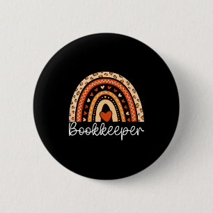 Bookkeeper Boho Rainbow Accountant Bookkeeping 6 Cm Round Badge