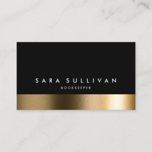 Bookkeeper Bold Black Gold Business Card
