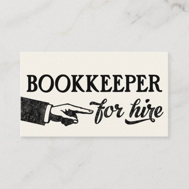 Bookkeeper Business Cards - Any Background Colour! (Front)