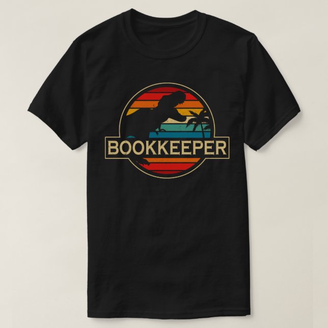 Bookkeeper Dinosaur T-Shirt (Design Front)