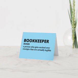 Bookkeeper Job Definition Humour Thank You Card