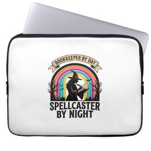 Bookkeeper Witch Retro Halloween Accounting Design Laptop Sleeve