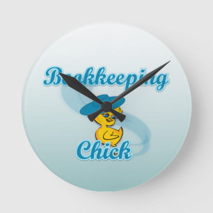 Bookkeeping Chick #3 Round Clock