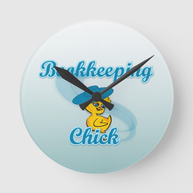 Bookkeeping Chick #3 Round Clock (Front)