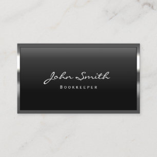 Bookkeeping Professional Metal Frame Bookkeeper Business Card