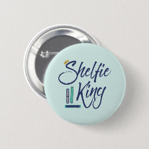 Booklover Shelfie King 6 Cm Round Badge