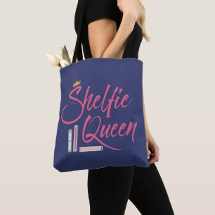 Booklover Shelfie Queen Bookish Tote Bag