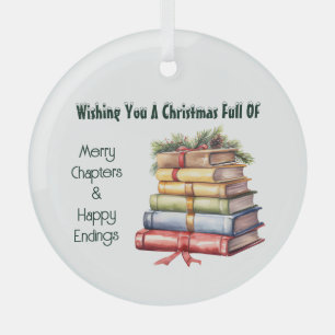Booklovers glass tree decoration