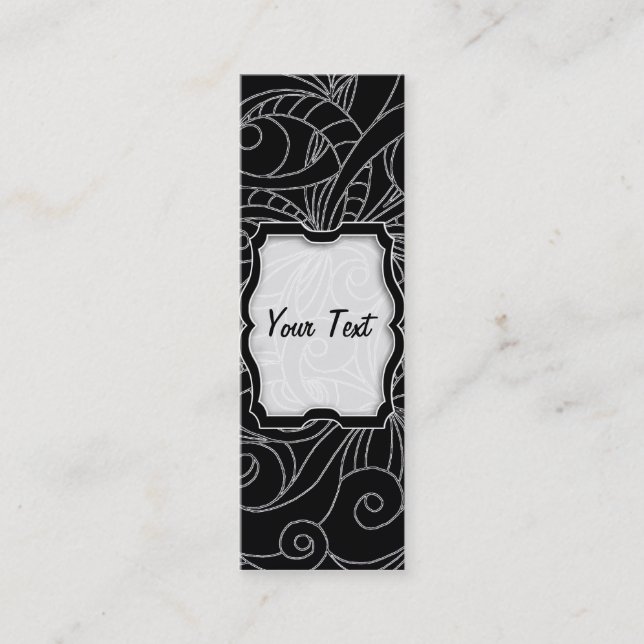 Bookmark Business Card Floral abstract background (Front)