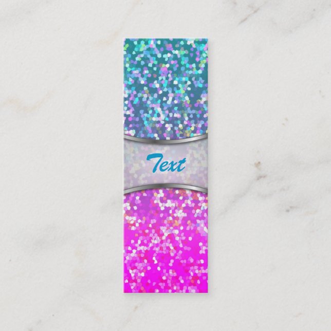 Bookmark Business Card Glitter Graphic Background (Front)