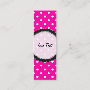 Bookmark Business Card Hot Pink Polka Dot
