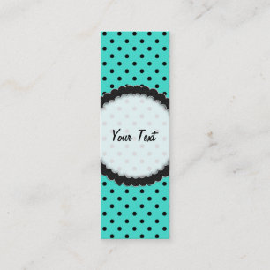 Bookmark Business Card Turquoise Polka Dot