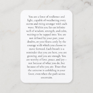 Bookmark Inspirational Business Card