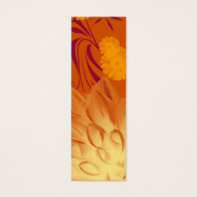 Bookmark Orange Yellow Flowers Custom Template (Front)