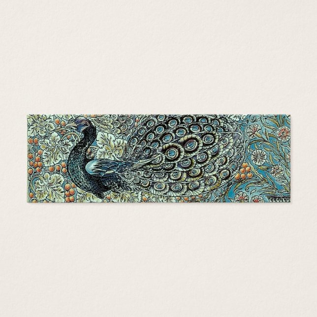 Bookmark, William Morris Peacock (Front)