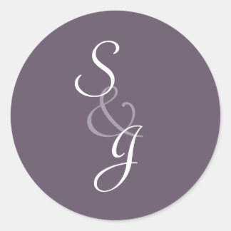 Bookmarked Wedding Envelope Seal-eggplant Classic Round Sticker