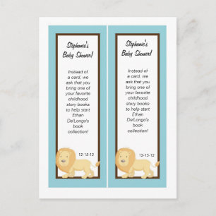 Bookmarks Blue Jungle Lion Invitation Postcard