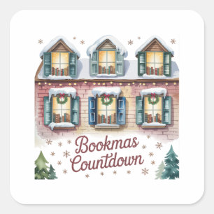 Bookmas Countdown • 25 Day Reading Books Advent Square Sticker