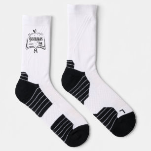 Bookmas Time Reading Book Lover Holiday Print Appa Socks