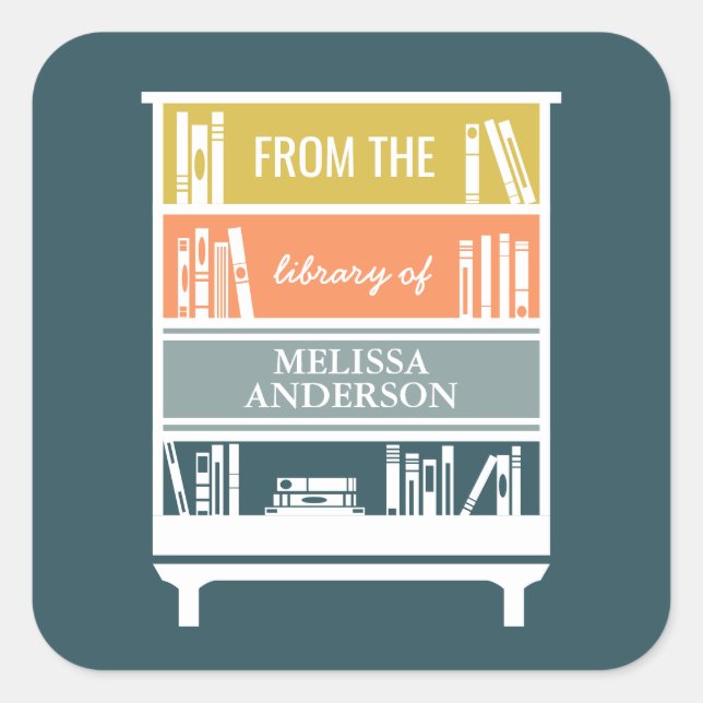 Bookplate From The Library Of Square Stickers (Front)