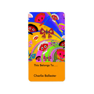 Bookplate Labels Kids Stickers Butterflies