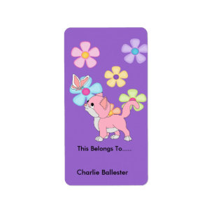 Bookplate Labels Kids Stickers Kitten Cat