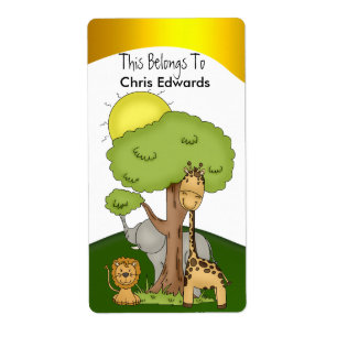 Bookplate Labels School Teens Kids Jungle