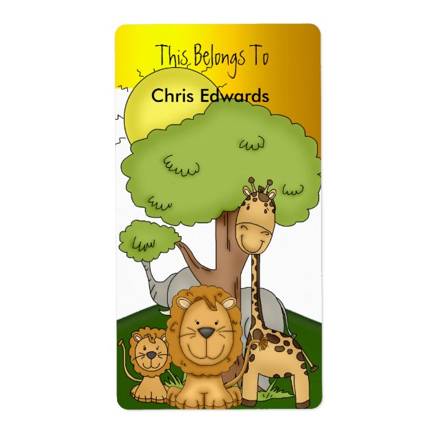 Bookplate Labels School Teens Kids Jungle 2 (Front)