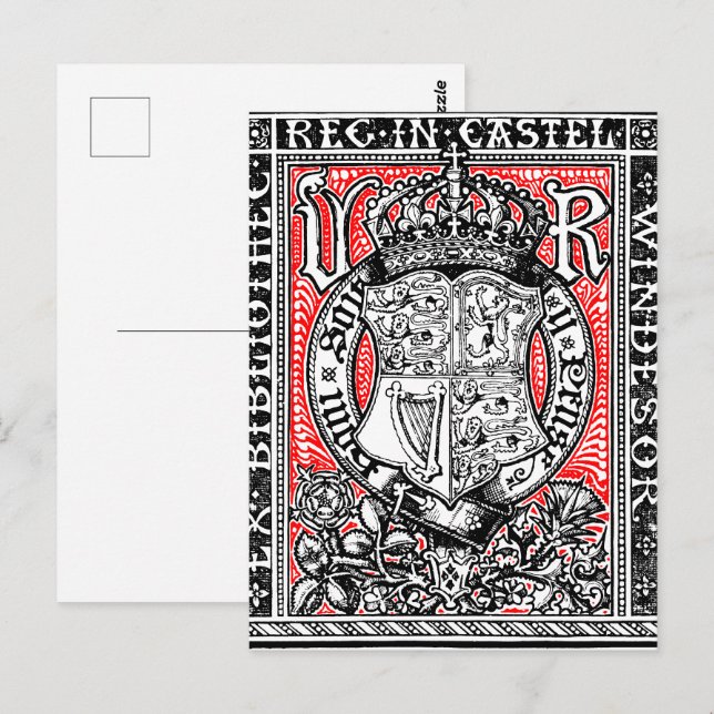 Bookplate Queen Victoria at Windsor Castle Postcard (Front/Back)