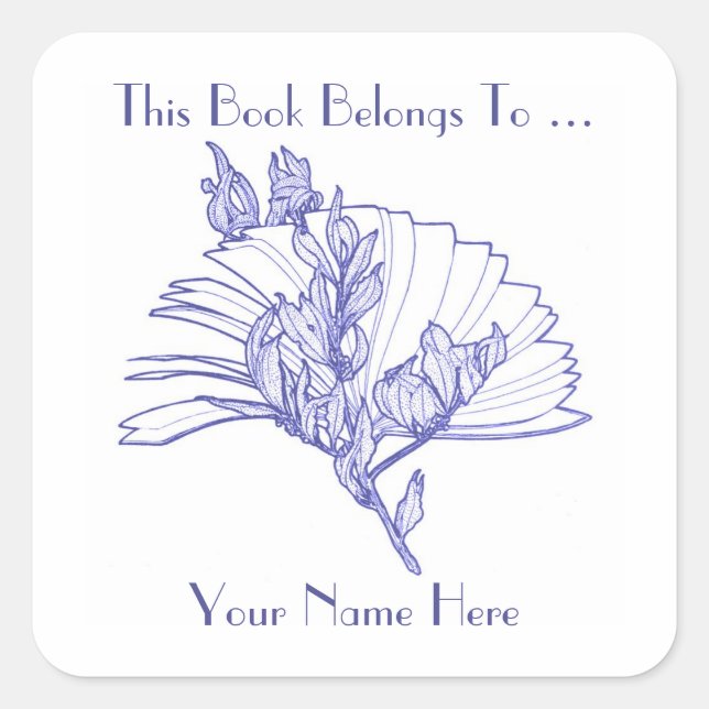 Bookplate Square Sticker (Front)