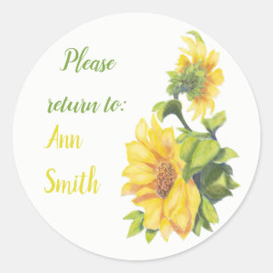 Bookplate to Customise Sunflower Garden flower Classic Round Sticker