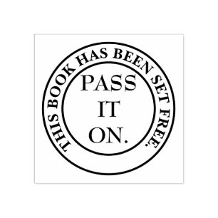 Bookplate to encourage book sharing rubber stamp