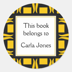 Bookplates Personalised Classic Round Sticker